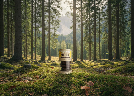 Ciocomela Fondente • 125g • Contrasto intenso tra cacao deciso e cuore di mela