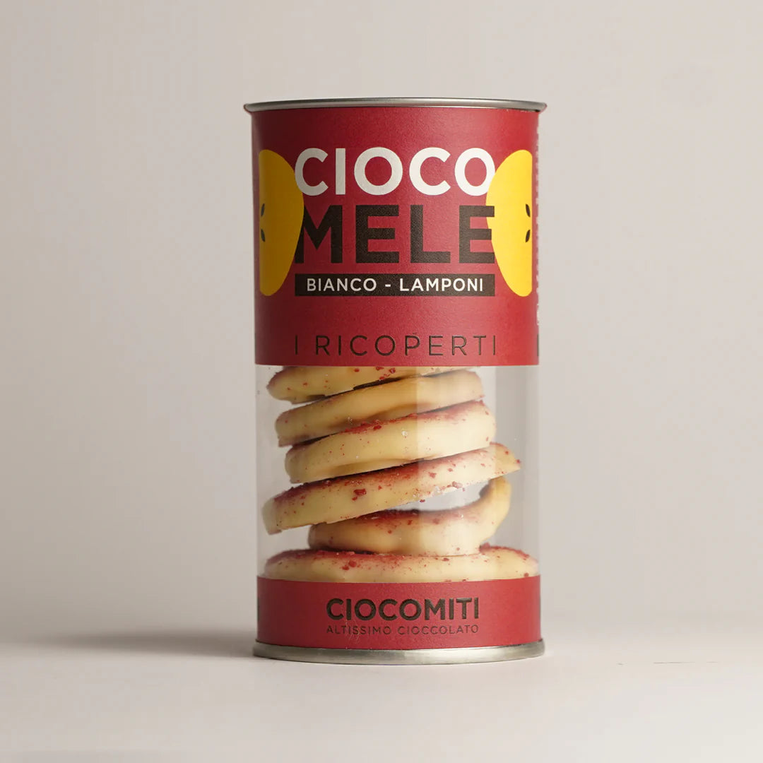 Ciocomela Bianco Lamponi • 125g • Armonia di frutti rossi e vellutata dolcezza candida