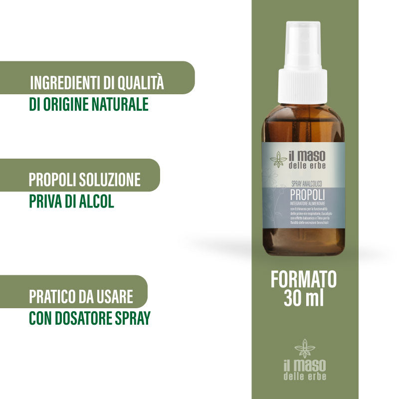 Propoli Spray Analcolico • 30ml • Protezione naturale e sollievo delicato