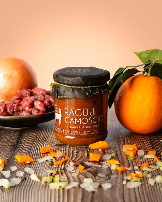 Ragù di Camoscio • 190g • La nobiltà delle vette dolomitiche in un ragù dal tocco agrumato