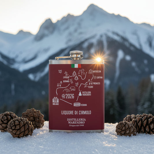 Liquore al Cirmolo • Fiaschetta Olimpiadi 2026 • Edizione Speciale