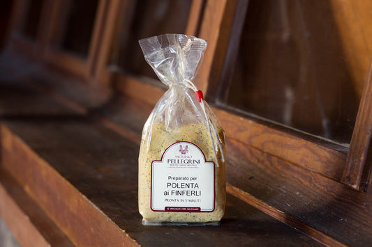 Polenta ai Finferli e Speck • 350g • Il sapore del bosco e l'anima affumicata del Trentino