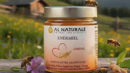 Enermiel Al Naturale - Miele Trentino Energetico con Ginseng, Guaranà e Pappa Reale - 200ml